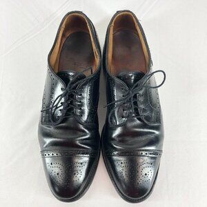 Allen Edmonds Black Sanford Leather Cap Toe Oxford Dress Shoes Size 10 D